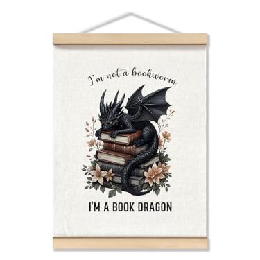 Imagem de TopXmai Black Book Dragon Wall Art Decor, presentes para amantes de livros, presentes para amantes de livros, decoração para biblioteca, sala de aula, sala de leitura, quarto, casa, sala de estar, 30