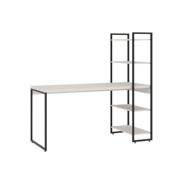 Imagem de Mesa C/estante Alta 150x64x147cm C/04 Prateleiras Branco Chess /