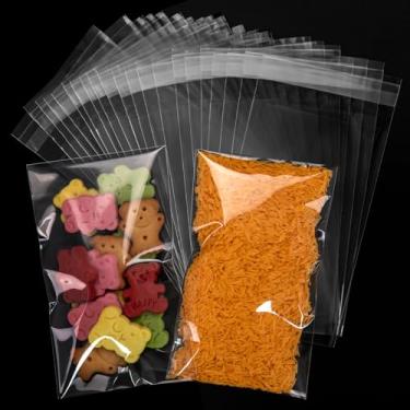 Imagem de Aubeco 240 peças de sacos de celofane autovedantes de 7,5 x 12,7 cm, saco de biscoito transparente que pode ser fechado para lembrancinhas de festa, embalagens de doces, cartões, pequenas empresas