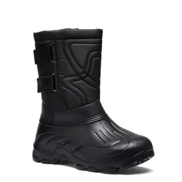 Imagem de Harssidanzar Bota masculina de inverno longa quente para caça de pato em EVA Toe impermeável RM028US, Preto, 40