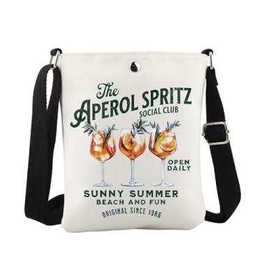 Imagem de WCGXKO Bolsa tiracolo The Aperol Spritz Social Club Italian Summer Spritz Beber Presente para amantes de coquetéis, A Cocktail Cro