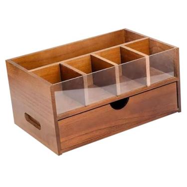 Imagem de Generic Organizador de bar de café, suporte de madeira multifuncional para condimentos e copos, para sala de descanso, cafeteria e escritório