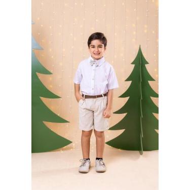 Imagem de Conjunto Social Linho Shorts Xadrez Heitor Miss Cherry, 2