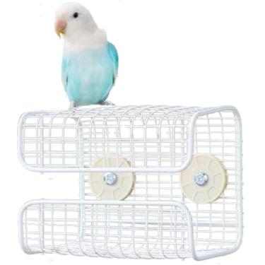 Imagem de Gaiola de pássaro, plataforma de metal, design à prova de mastigação, brinquedos de túnel de pássaros para periquito de periquito Lovebird Budgie Conure, calopsita caique, acessórios de gaiola (sem