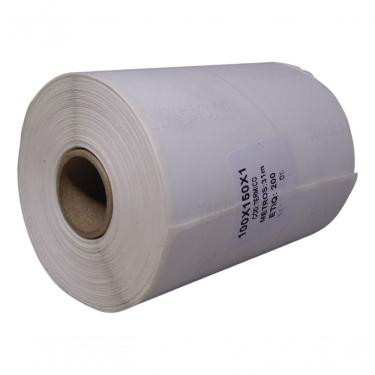 Imagem de 05 Rolos Etiqueta 10x15 100x150 Térmica Serrilha Zebra Elgin