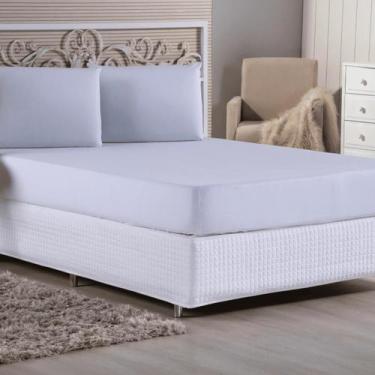 Imagem de Jogo De Lençol Casal 3 Peças Malha Algodão - Sonho e Arte, Branco