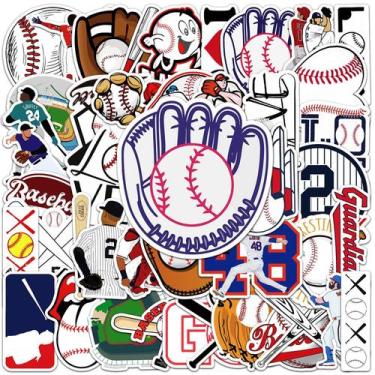 Imagem de Adesivos JOICEE Baseball, vinil impermeável, 50 unidades para crianças