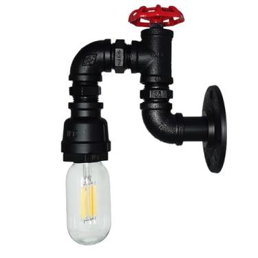 Imagem de Hoysum Luz interior de 12 volts, reboques de barco, trailers, luz de parede para trailer, trailer de viagem, decoração exclusiva, metal preto, 600 lm, lâmpada LED branca quente Edison incluída