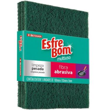 Imagem de Fibra BETTANIN Limpeza Pesada 150x100mm Ref 459 pacote c/3un - Esfrebo