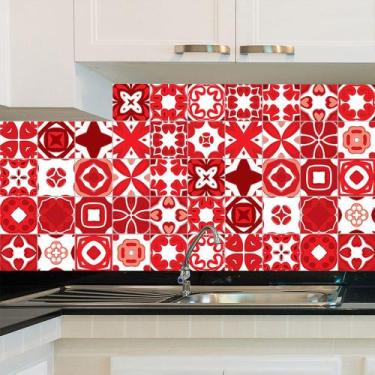 Imagem de Adesivo de Azulejo - Ladrilho Hidráulico - 20cm x 20cm - 24un - 008Azm