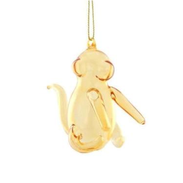 Imagem de The Bridge Collection Enfeite de macaco de balão de vidro – Enfeite de Natal de animal com balão de macaco laranja de 8,3 cm