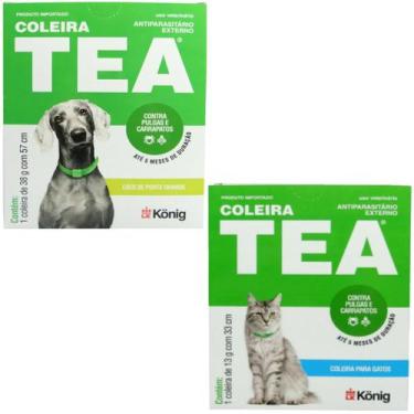 Imagem de Kit 1 Coleira Contra Pulgas E Carrapatos Cães Grandes Com 57cm e 1 Col