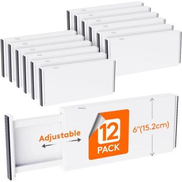 Imagem de Divisórias de gaveta Lifewit Plastic de 6 cm de altura, 34-56 cm, paco