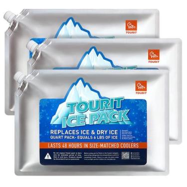 Imagem de Pacote de gelo reutilizável TOURIT para bolsa térmica, lancheira, conj