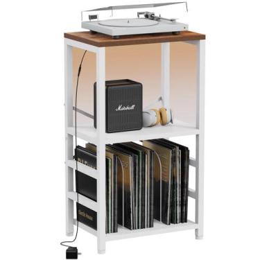 Imagem de Mesa final YAKANJ YAKANJ com suporte de toca-discos de luz LED