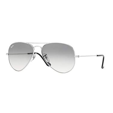 Imagem de Ray-Ban RB3025 Óculos de sol aviador de metal + conjunto de acessórios Vision Group, Prata/cinza dégradé transparente (003/32)