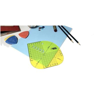 Imagem de Régua Caixa Leite Gabarito Patchwork Pw9 15 Cm Amarelo Fenix