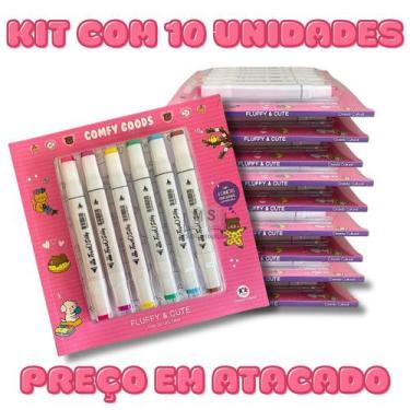 Imagem de Livro de colorir com 48 paginas Comfy Goods Fluffy e Cute 6 canetas To