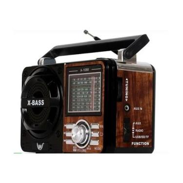 Imagem de Rádio Portátil Com Bluetooth Am Fm A Pilha E Energia Usb 1088 - ESB
