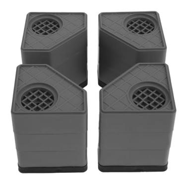 Imagem de WhSunVo 4 peças de almofadas antivibração para máquina de lavar borracha antivibração pedestal reutilizável antivibração suporte para máquina de lavar multiusos tapete antivibração elevadores de