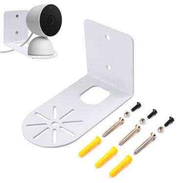 Imagem de Heymaillc Suporte de parede para câmera de metal grande para câmera interna Google Nest 2ª geração com fio, suporte de câmera de instalação flexível no deck de parede para os melhores ângulos de