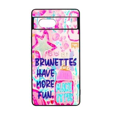 Imagem de qizjio Brunettes Have More Fun Capa de telefone protetora à prova de choque colagem de verão divertida capa de telefone para Google Pixel 7A