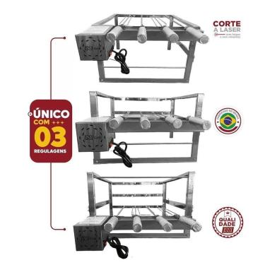 Imagem de Grill Giratório 4 Espetos De Inox Motor Removível Embutido