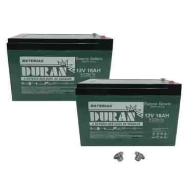 Imagem de Kit 2 Baterias Selada Gel Ciclo Profundo Duran 16ah 12v 6-dzm-12