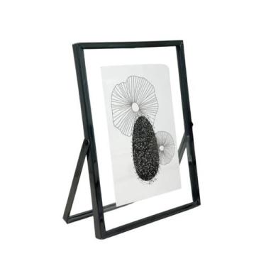 Imagem de Porta Retrato 15x20 Mart Moldura Flexível Elegante Metal E Vidro Duplo