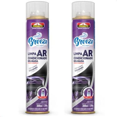 Imagem de Kit 2 Limpa Ar Condicionado Carro Breeze Lavanda Proauto 300ml 