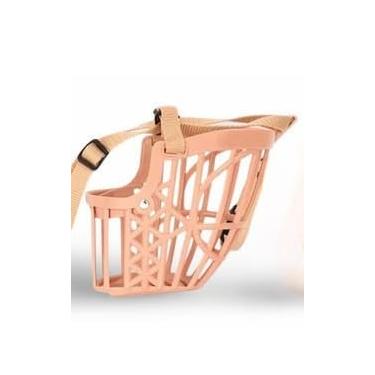 Imagem de Focinheira De PláStico AjustáVel Para CãEs | Tamanhos Do N1 Ao N7 Para Todos Os Portes (Pequeno, MéDio E Grande) |(Bege,Tamanho 3)