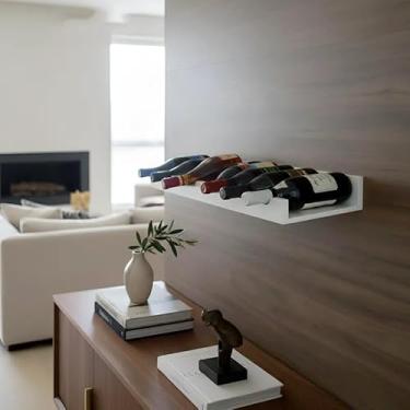 Imagem de Prateleira Adega New Suporte Decorativo para Vinhos e Garrafas Branco Laca