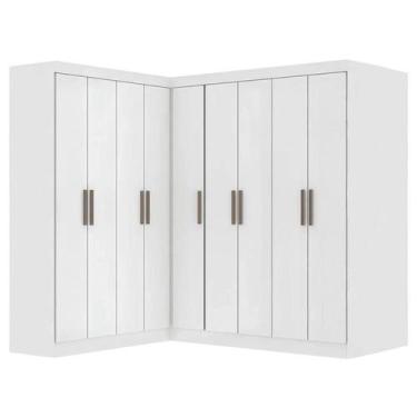 Imagem de Guarda Roupas Modulado de Canto Madrid com 9 Portas Maxel, Branco