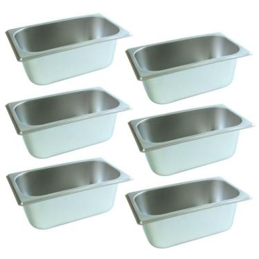 Imagem de 6 Cuba Gastronomica Inox 1/4x100 Gn Buffet Cozinha Restauran - JMA Ino