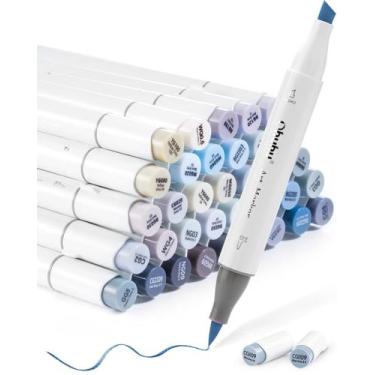 Imagem de Conjunto de marcadores de álcool Ohuhu Grayscale Brush Tip 36 cores