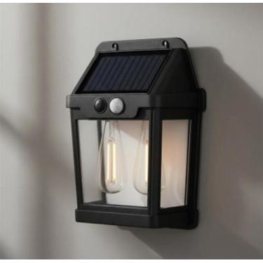 Imagem de Luminária Solar C/ 2 Lâmpadas Filamento Sensor De Movimento - luatek