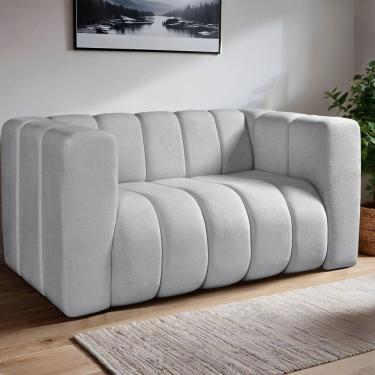 Imagem de Sofa Mona 2 Lugares Decorativo Moderno Sala de Estar Premium Cinza