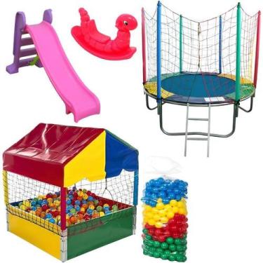 Imagem de Super Kit de Brinquedos: Cama Elástica 1,83m + Piscina Bolinhas 1,00m 