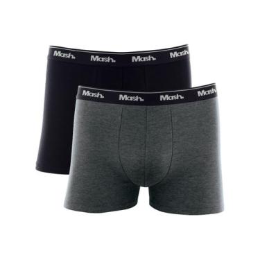 Imagem de Cueca Mash Boxer Cotton Basic Preta/ Grafite Mescla Pack 2UN, XL/GG