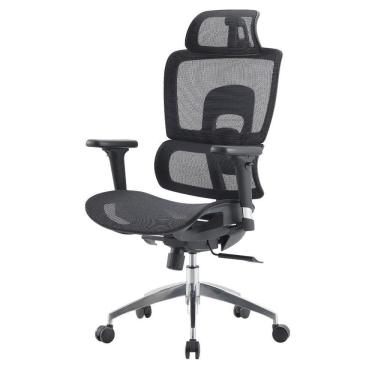 Imagem de Cadeira Escritório Nr-17 Tribeca Presidente C- Braços Fratini Encosto Tela Mesh Preta Base Rodízio