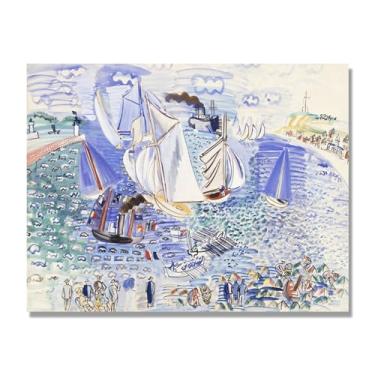 Imagem de Raoul Dufy Prints, (belo cenário 24), pôster de viagem vintage, arte impressionista, imagem de arte de parede em tela para decoração de casa. Apenas tela de 80 x 105 cm - 31,5 x 41,3 pol