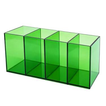 Imagem de HappyDino Suporte de caneta para mesa, suporte de lápis de acrílico néon, organizador de pincéis de maquiagem, para penteadeira, verde turquesa