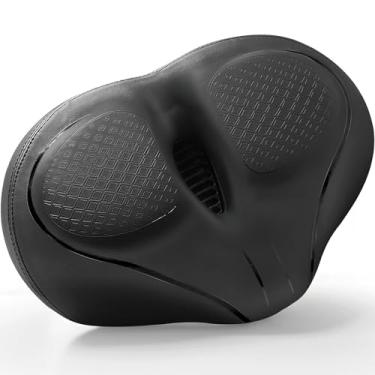 Imagem de Almofada de assento de bicicleta Noseless para homens e mulheres – Enchimento extra e confortável, assento largo de bicicleta, selim grande e confortável para bicicletas, bicicletas de exercício