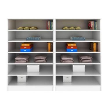 Imagem de Kit 2 Armários Multiuso Para Lavanderia Bell P04 Branco - Mpozenato