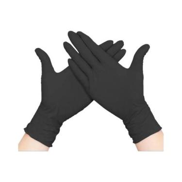 Imagem de Luvas De Nitrilo Descartáveis Pretas Para Cozinha, Limpeza Doméstica, 