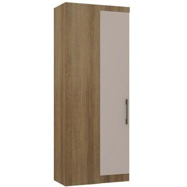 Imagem de Guarda Roupa De Canto Reto Modulado 90cm 1 Porta Paris Luciane Móveis Avelã Pf Com Cinammon Pf