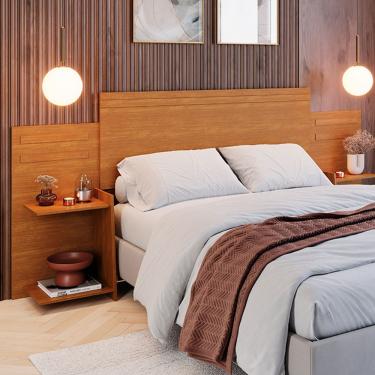 Imagem de Cabeceira Com Nichos Inteligentes – Praticidade P Seu Quarto Nature