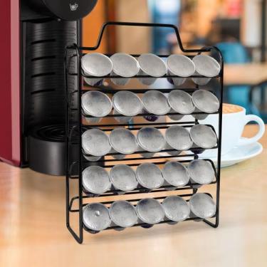 Imagem de Suporte Porta 50 Cápsulas de Café Nespresso Mein Haus Preto em Aço com