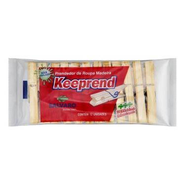 Imagem de 2X Prendedor De Roupa Madeira Keeprend 12 Unidades