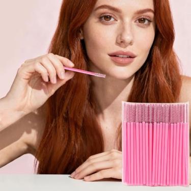 Imagem de Mini bastão de rímel descartável, 50 peças, micro pincel de cílios, aplicadores de pincel de maquiagem para sobrancelhas